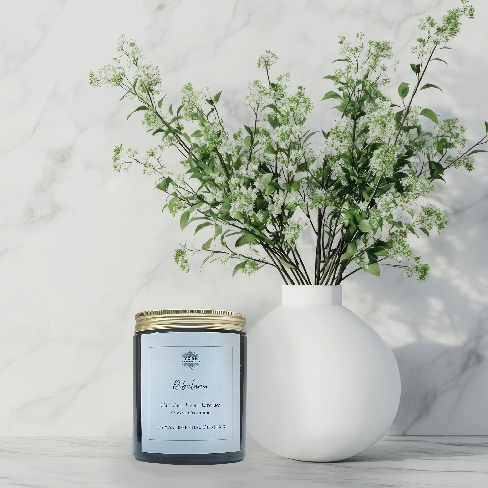 Stunning soy wax candle scented with pure essential oils