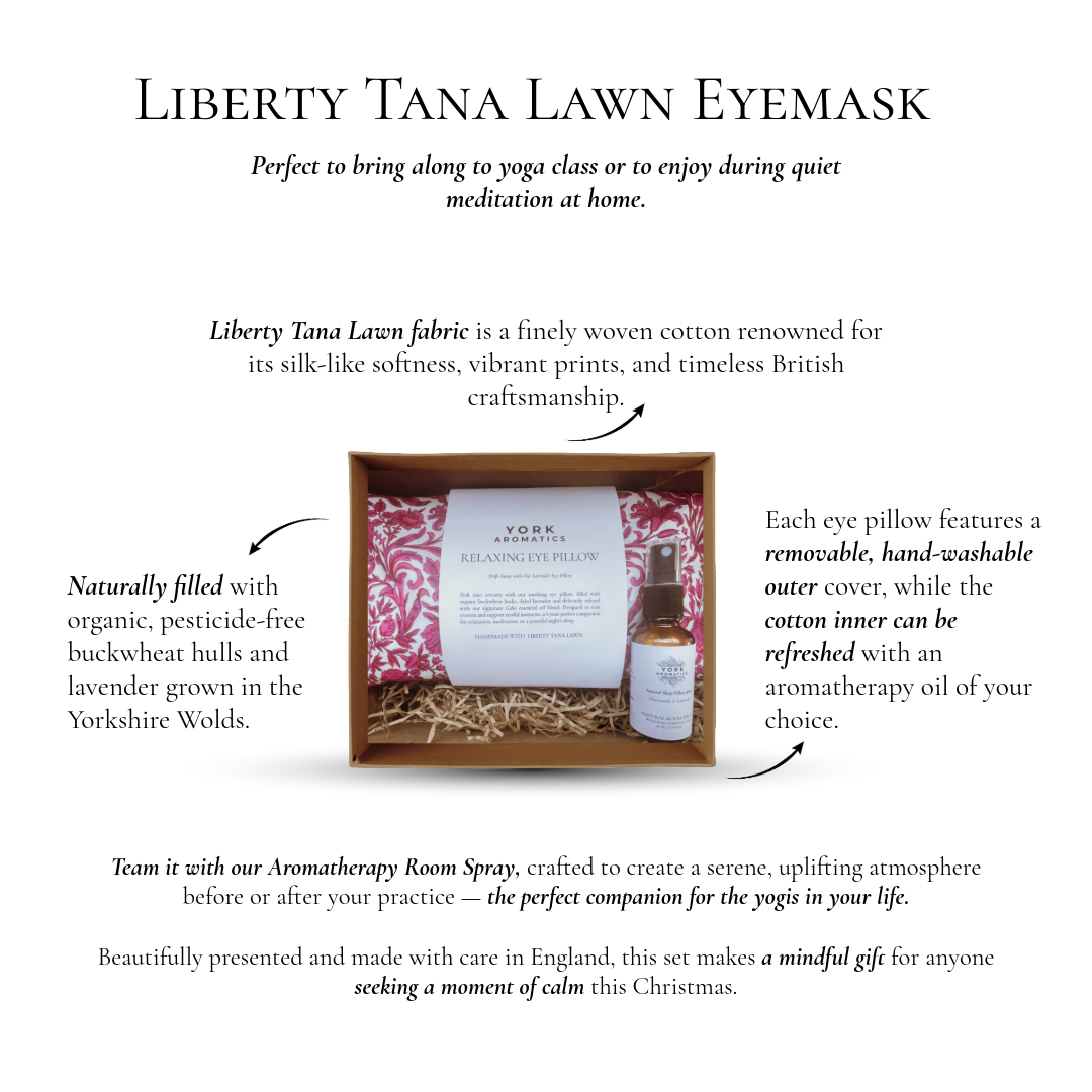 Product packaging of Liberty Tana Lawn Eyemask set against a white background.