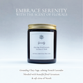 Candle with Clary Sage, French Lavender, Geranium and Neroli essential oils.